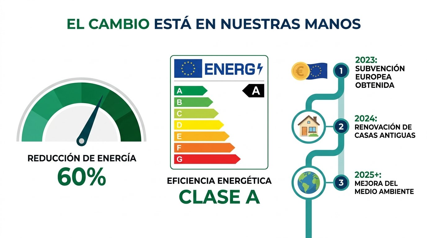 El Cambio Está en Nuestras Manos: Reducción de Energía 60%, Eficiencia Energética Clase A y Hoja de Ruta Subvenciones Europeas